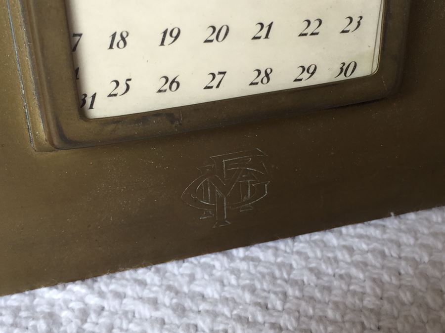 Vintage Bradley & Hubbard Brass Desk Set Plus Wooden Photo Cube [Photo 12]