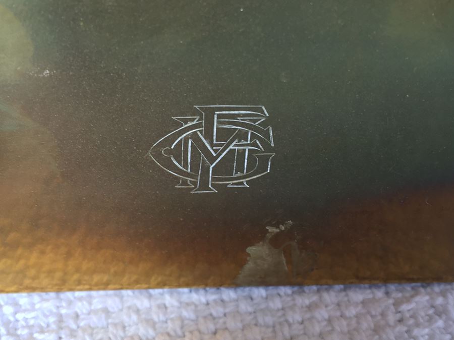 Vintage Bradley & Hubbard Brass Desk Set Plus Wooden Photo Cube [Photo 9]