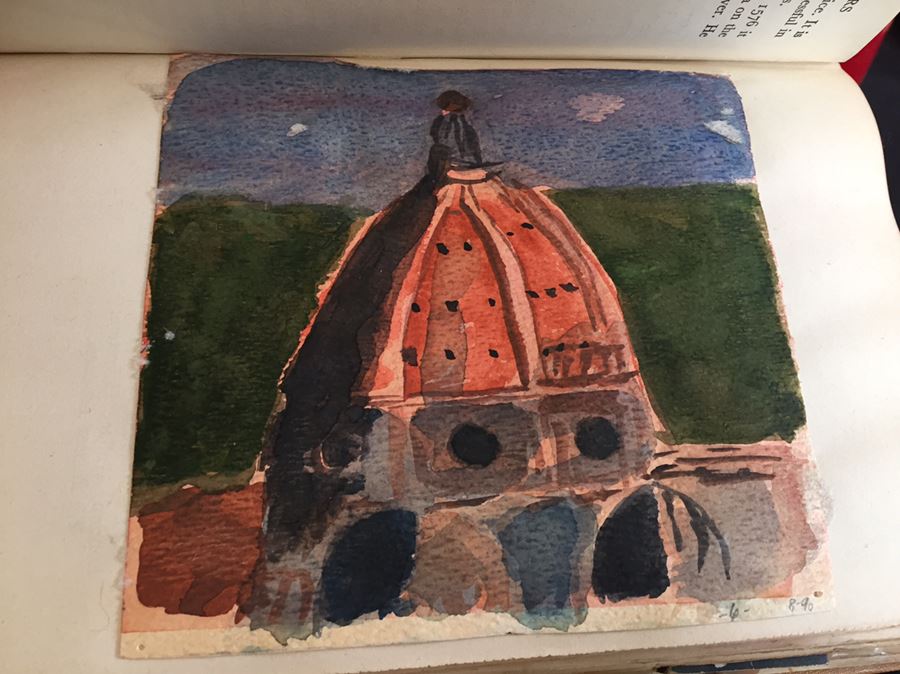 Scrapbook With Various Stamps And Original Watercolor Paintings [Photo 5]