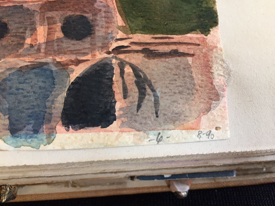 Scrapbook With Various Stamps And Original Watercolor Paintings [Photo 10]