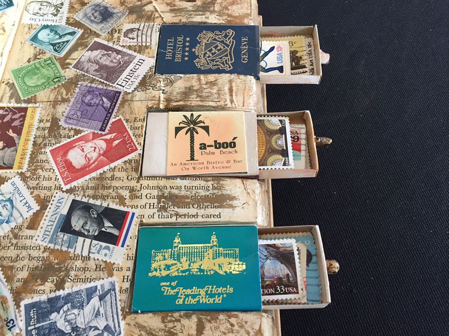 Scrapbook With Various Stamps And Original Watercolor Paintings [Photo 3]