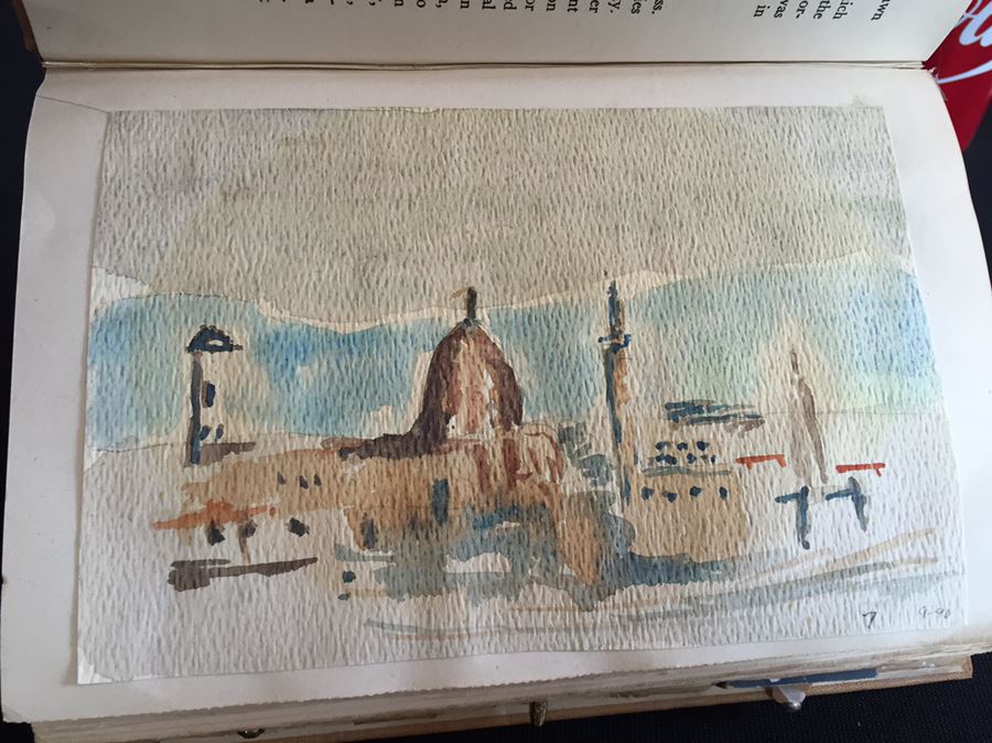 Scrapbook With Various Stamps And Original Watercolor Paintings [Photo 7]