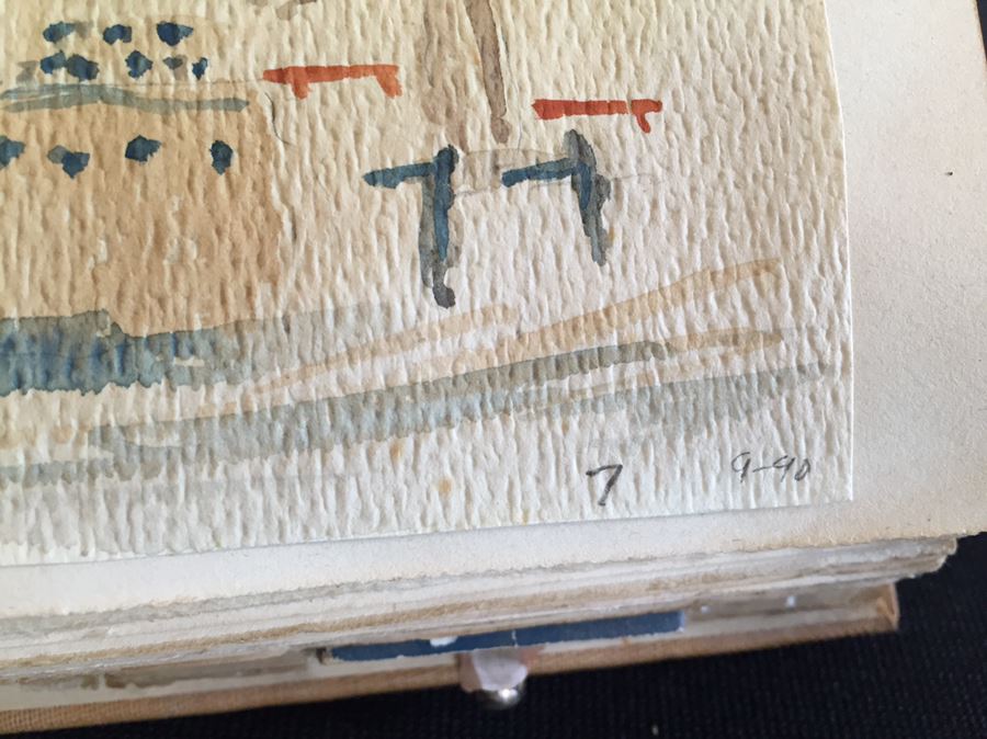 Scrapbook With Various Stamps And Original Watercolor Paintings [Photo 11]