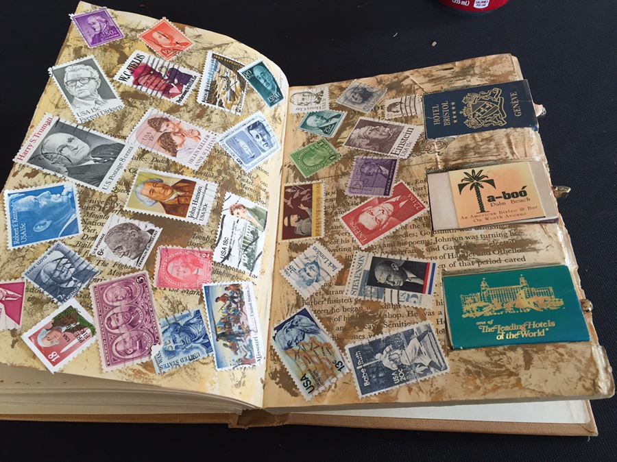 Scrapbook With Various Stamps And Original Watercolor Paintings [Photo 2]