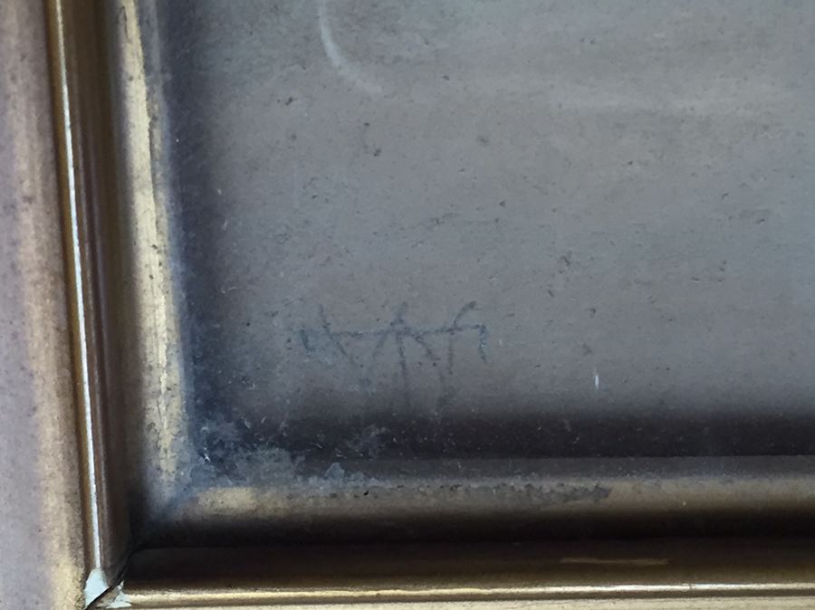 Well Executed Original Painting Beach Scene In Old Frame Signed Lower Left Artist Signature Unknown [Photo 7]