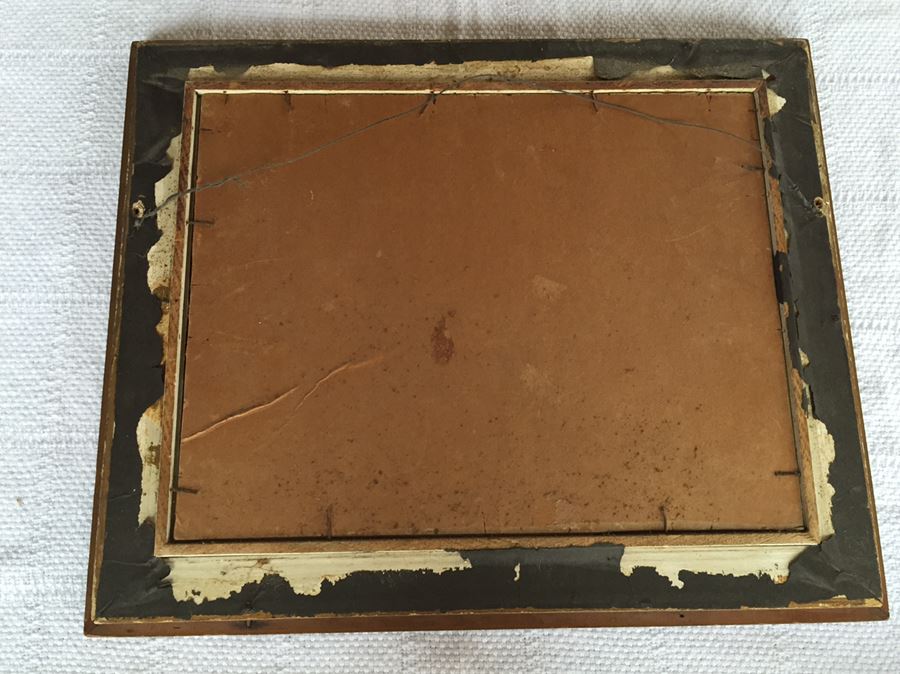 Well Executed Original Painting Beach Scene In Old Frame Signed Lower Left Artist Signature Unknown [Photo 8]