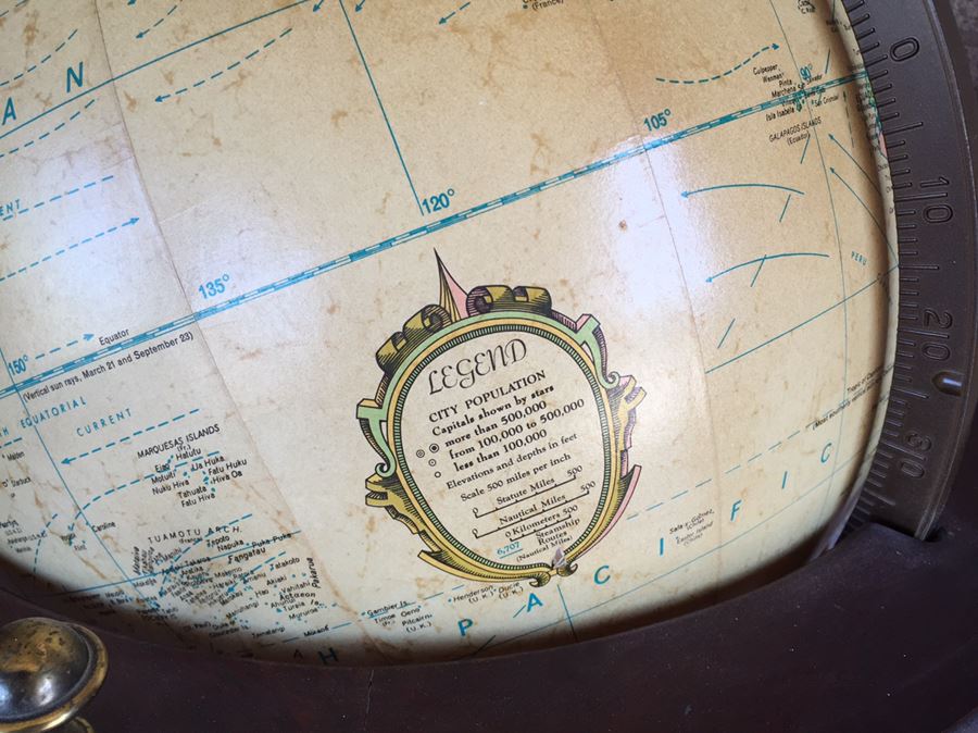 16 Inch Diameter Heirloom Globe By Replogle With Stand And Light [Photo 3]