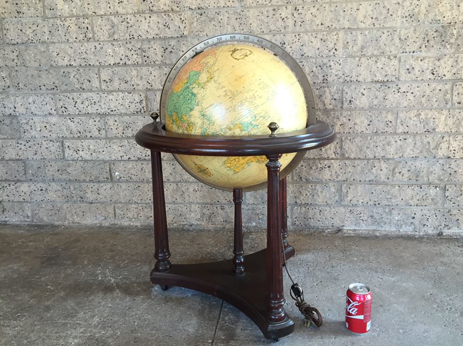 16 Inch Diameter Heirloom Globe By Replogle With Stand And Light [Photo 5]
