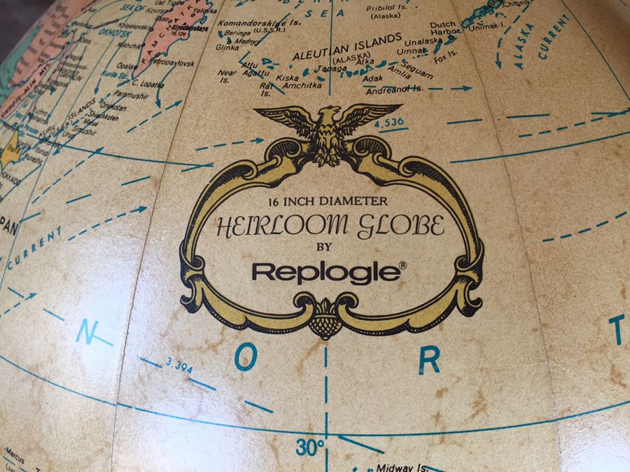 16 Inch Diameter Heirloom Globe By Replogle With Stand And Light [Photo 4]