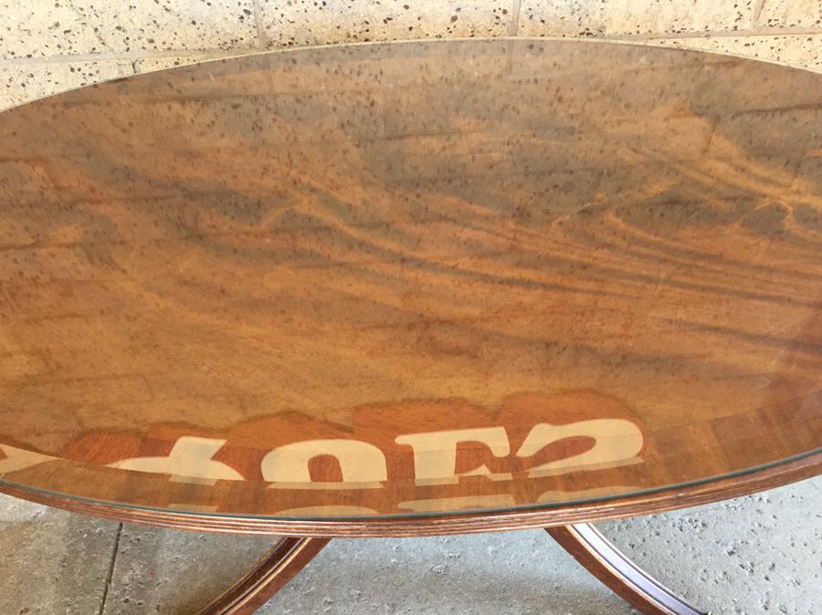 Nice Vintage 4 Leg Oval Table With Brass Claw Feet [Photo 5]