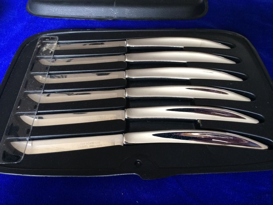 Carvel Hall Stainless Steel Steak Knife Set in Box [Photo 1]