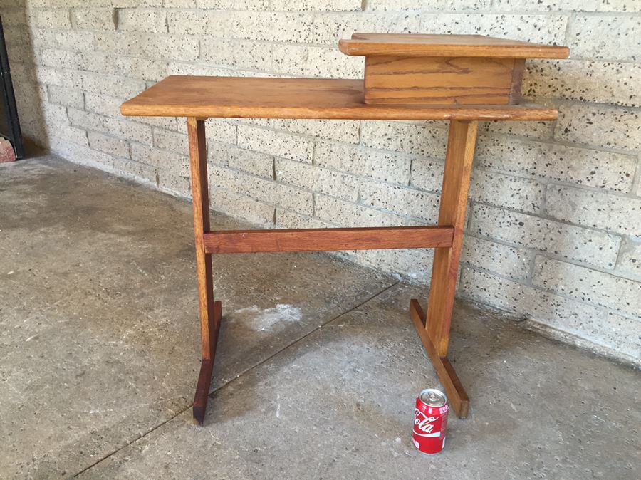 Small Oak Writing Desk With Drawer