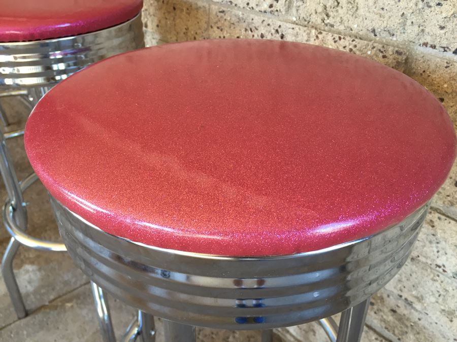 (4) Contemporary Chrome Swivel Bar Stools [Photo 6]