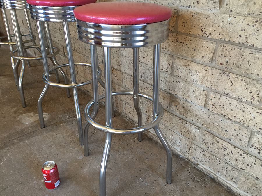 (4) Contemporary Chrome Swivel Bar Stools [Photo 5]