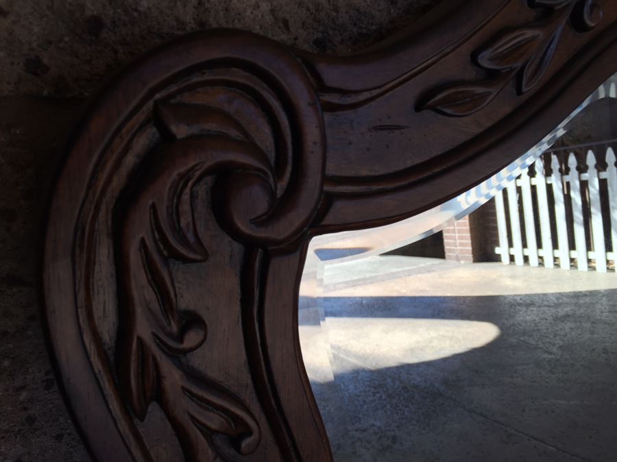 Pair Of Beveled Glass Wooden Mirrors [Photo 6]