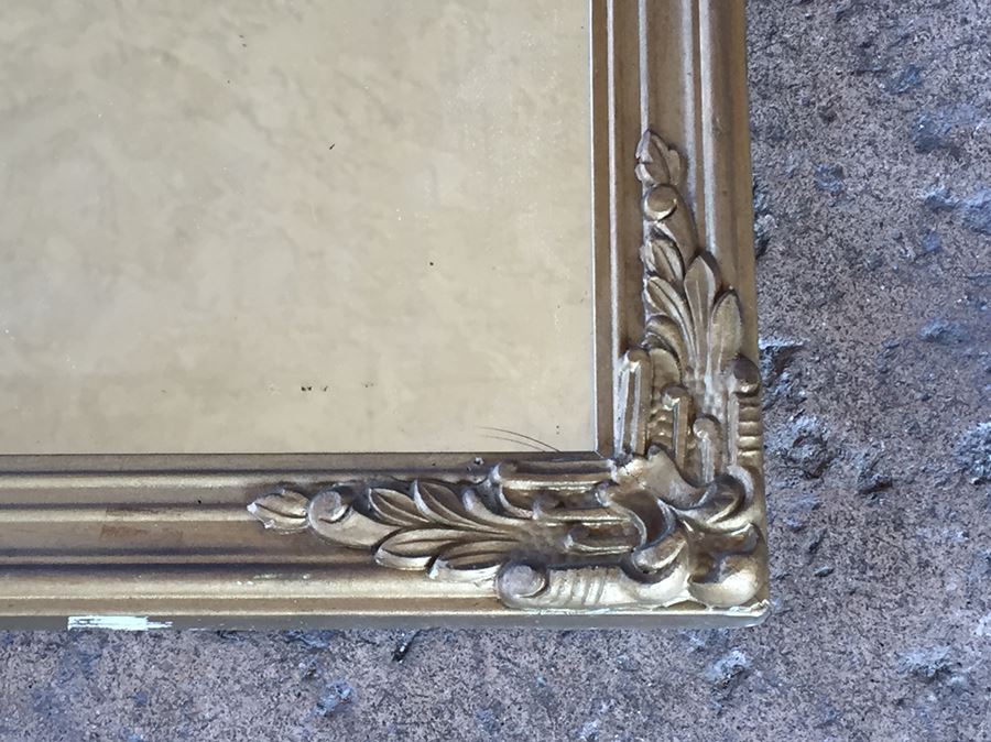 Vintage Gold Wooden Mirror With Eagle Atop Mirror [Photo 3]