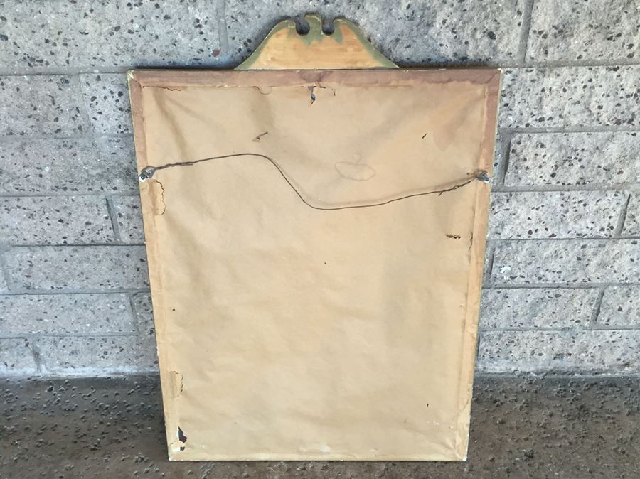 Vintage Gold Wooden Mirror With Eagle Atop Mirror [Photo 5]