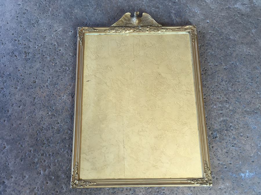 Vintage Gold Wooden Mirror With Eagle Atop Mirror [Photo 1]