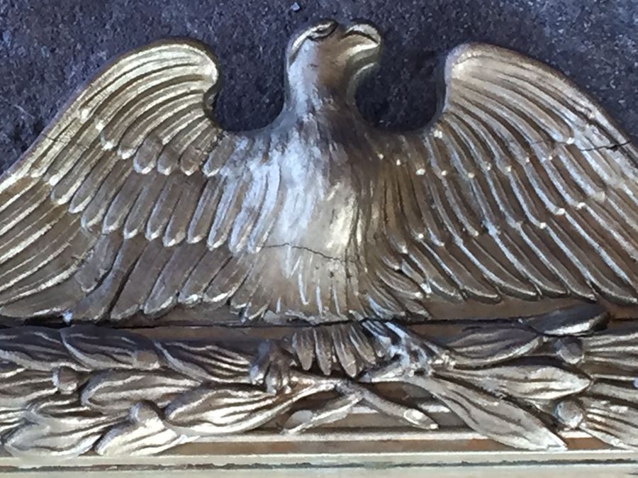 Vintage Gold Wooden Mirror With Eagle Atop Mirror [Photo 4]