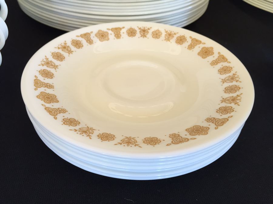 Huge Collection Of Vintage Corelle Butterfly Gold Pattern Plates, Cups ...