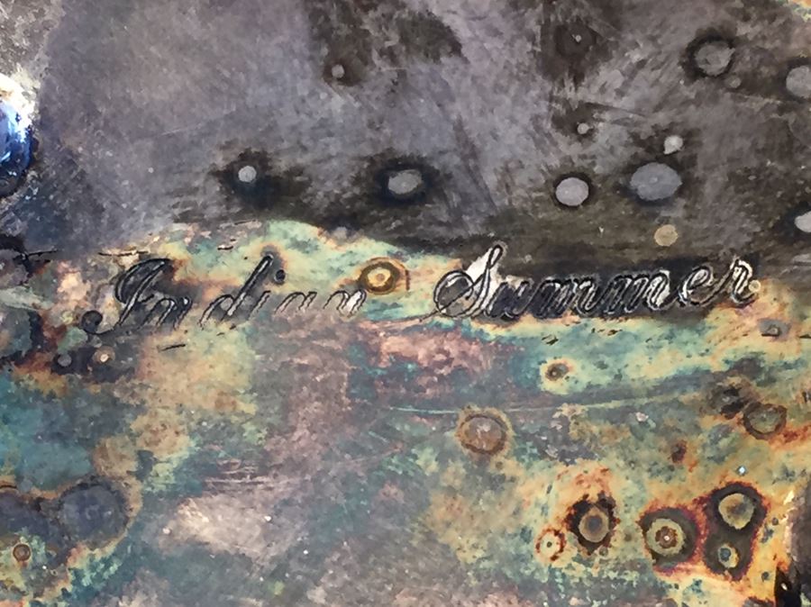 Crumrine Belt Buckle Engraved Indian Summer On Back With Justin Leather Belt [Photo 12]