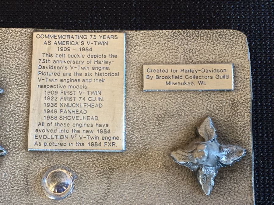 Limited Edition Harley-Davidson Motor Cycles Belt Buckles From Brookfield Collectors Guild Displayed In Nice Shadow Box [Photo 15]