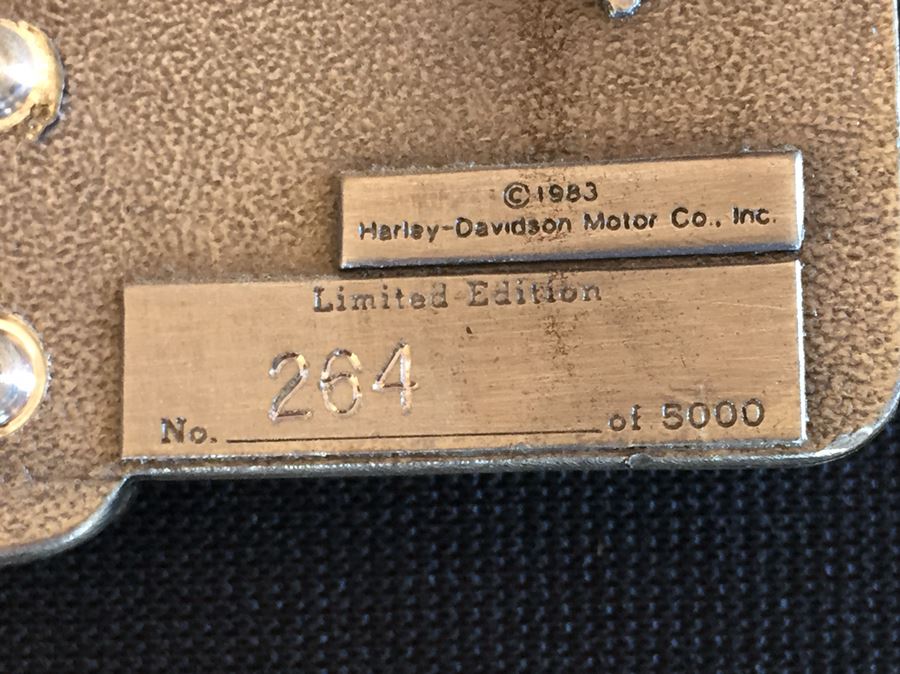 Limited Edition Harley-Davidson Motor Cycles Belt Buckles From Brookfield Collectors Guild Displayed In Nice Shadow Box [Photo 9]