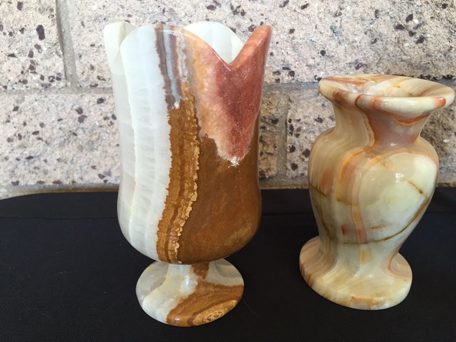 Beautiful Collection Of Marble Onyx Vases, Eggs, Cups And Candle Holders [Photo 15]