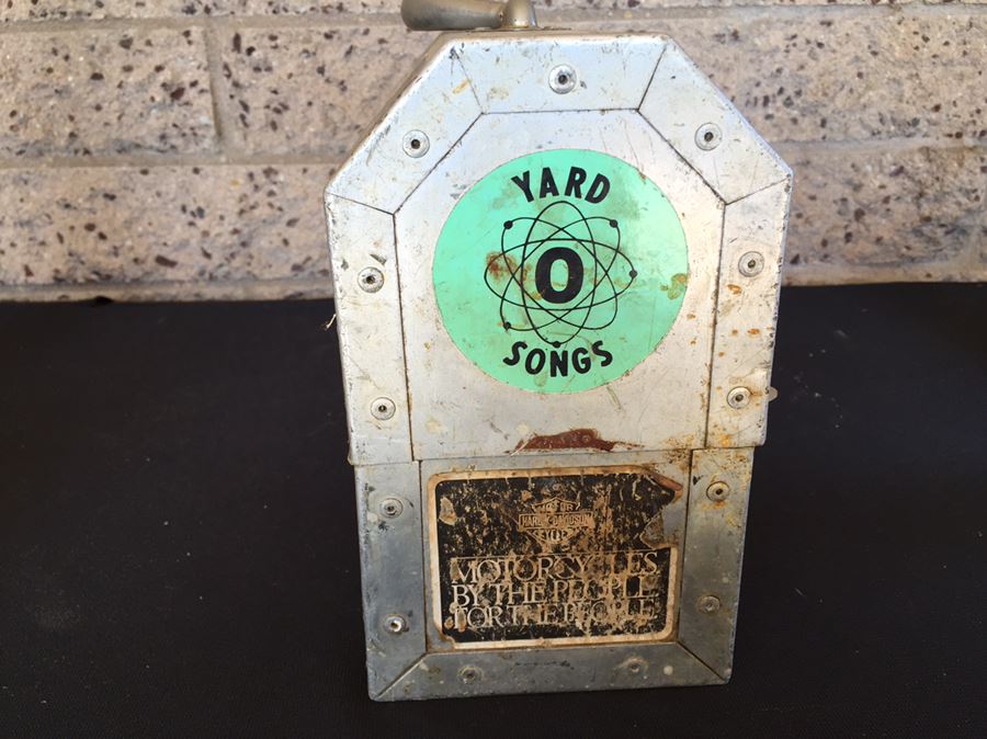 Vintage Industrial Metal Lunch Box With Thermos And Vintage Harley-Davidson Stickers  [Photo 9]