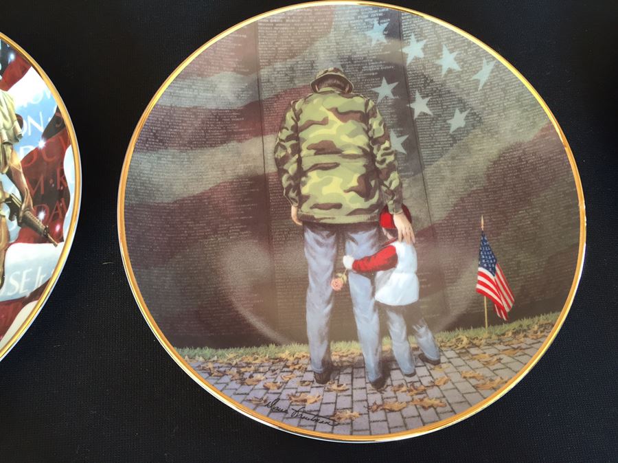 (6) Collection Of Franklin Mint Limited Edition Plates Friends Of The Vietnam Veterans Memorial By Dave Troutman [Photo 2]