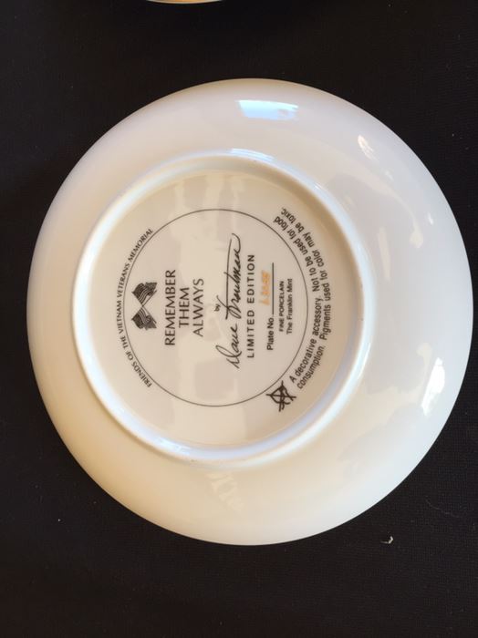 (6) Collection Of Franklin Mint Limited Edition Plates Friends Of The Vietnam Veterans Memorial By Dave Troutman [Photo 10]