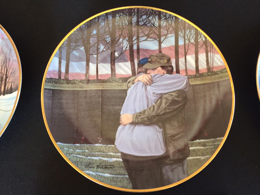 (6) Collection Of Franklin Mint Limited Edition Plates Friends Of The Vietnam Veterans Memorial By Dave Troutman [Photo 3]