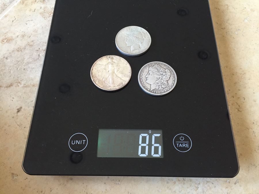 1922 Peace Dollar, 1900 Morgan Silver Dollar And 1989 Standing Liberty Silver Dollar $49 Silver Melt Value [Photo 10]
