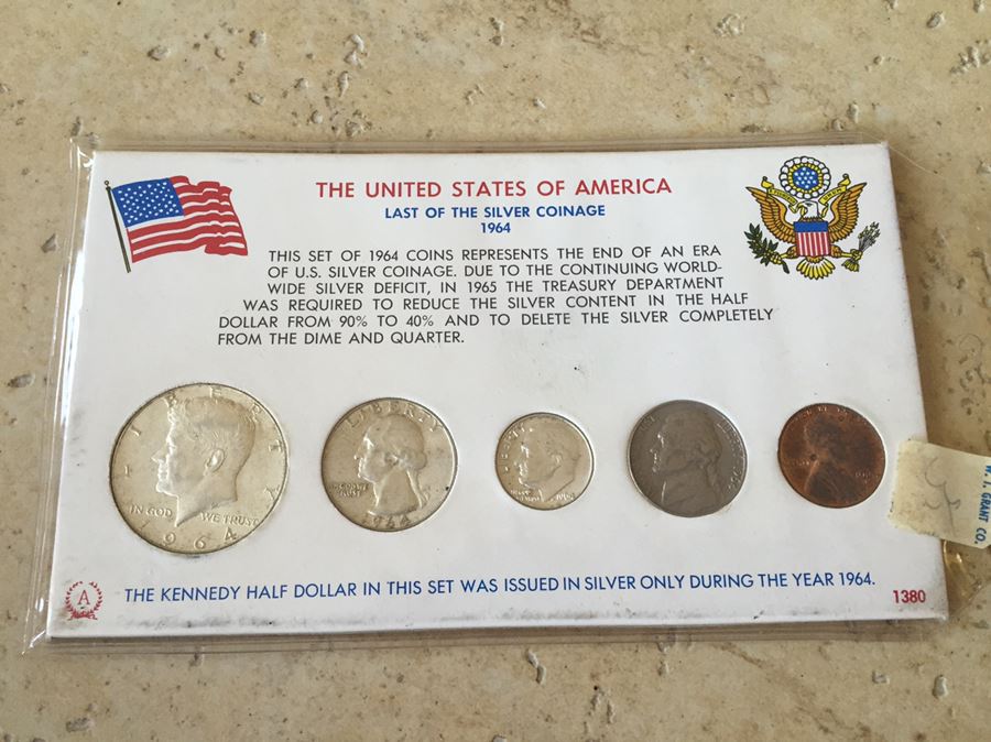 U.S. Coin Collection Featuring The Last Of The Silver Coinage 1964
