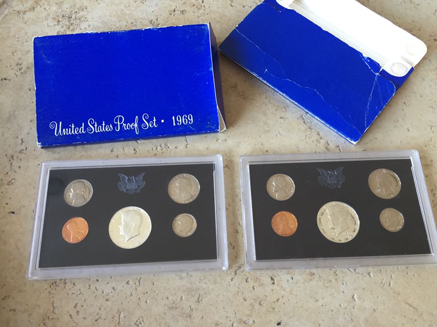 Two Complete United States Proof Coin Sets From 1969