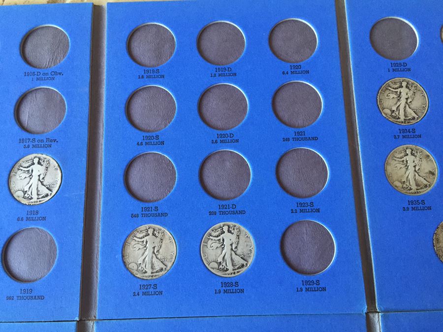 41 Liberty Standing Half Dollar Coins With Books Melt Value $293 [Photo 11]