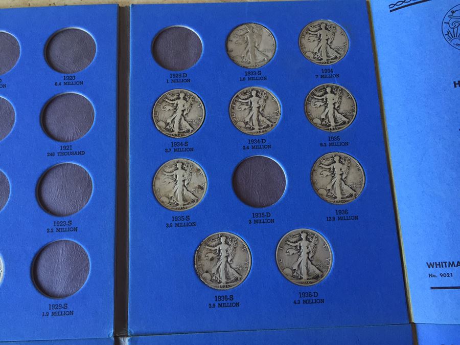 41 Liberty Standing Half Dollar Coins With Books Melt Value $293 [Photo 10]