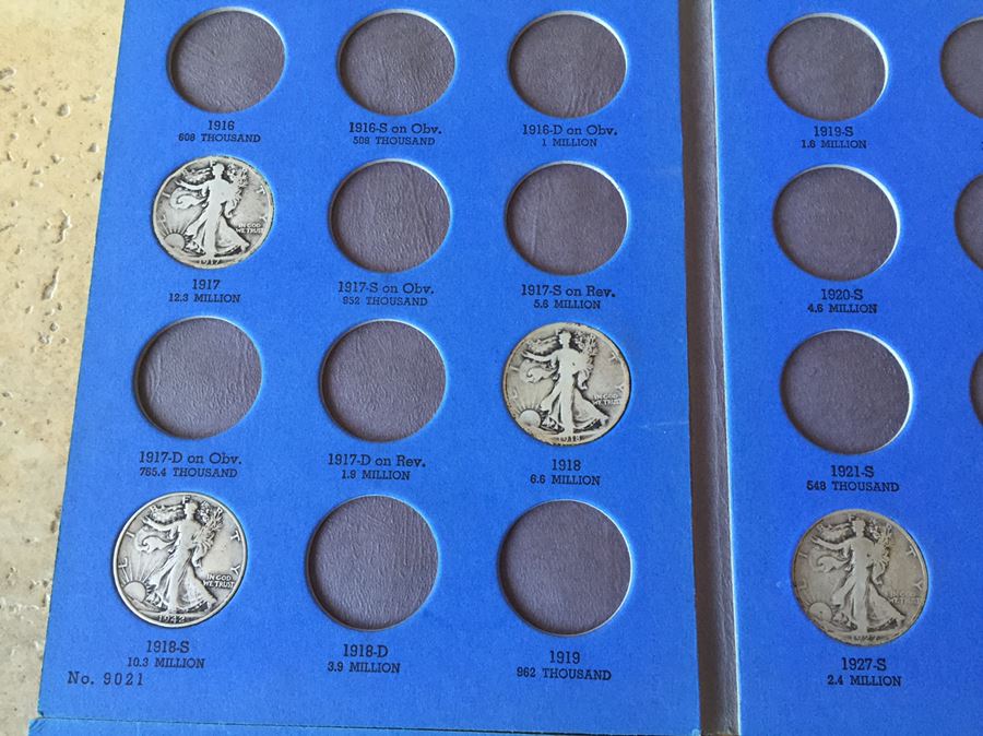 41 Liberty Standing Half Dollar Coins With Books Melt Value $293 [Photo 6]