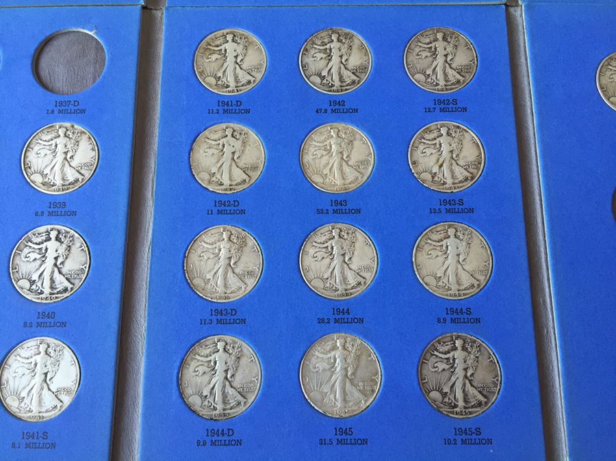 41 Liberty Standing Half Dollar Coins With Books Melt Value $293 [Photo 3]