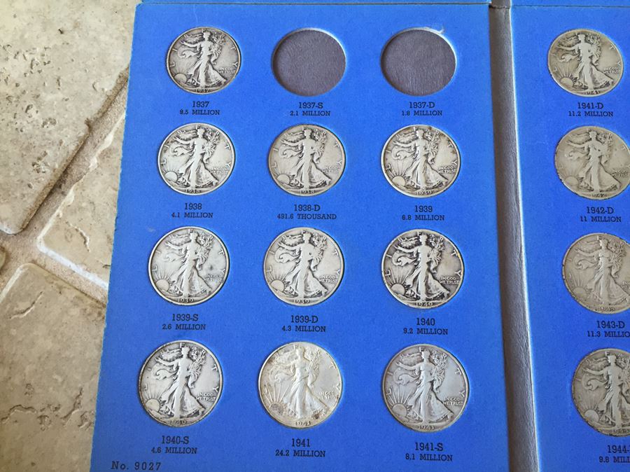 41 Liberty Standing Half Dollar Coins With Books Melt Value $293 [Photo 7]