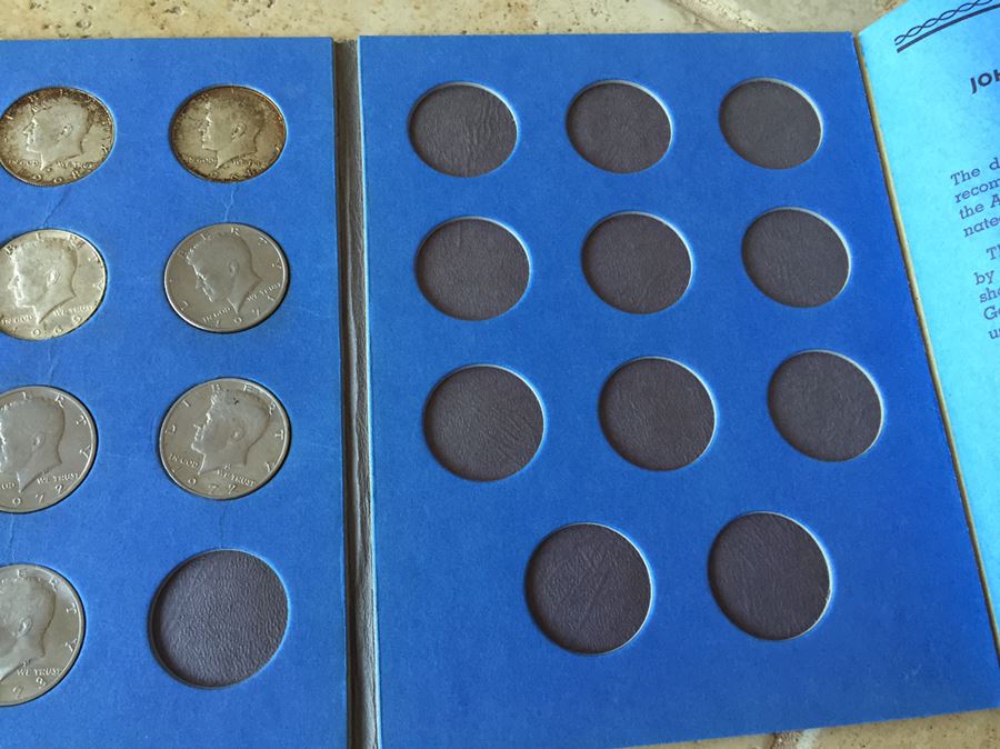 56 Kennedy Half Dollars $162 Melt Value With Coin Book 40% Silver [Photo 6]