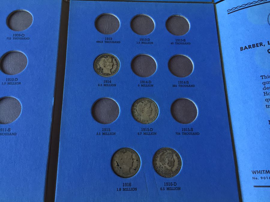 (8)  Barber Liberty Head 'Morgan' Quarters With Coin Books $29 Melt Value [Photo 3]