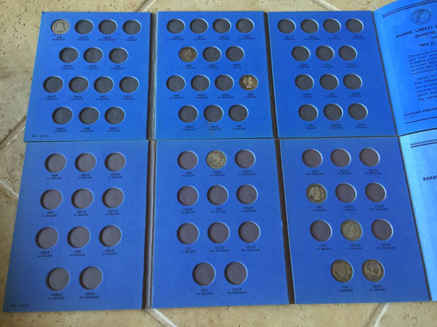 (8)  Barber Liberty Head 'Morgan' Quarters With Coin Books $29 Melt Value [Photo 2]