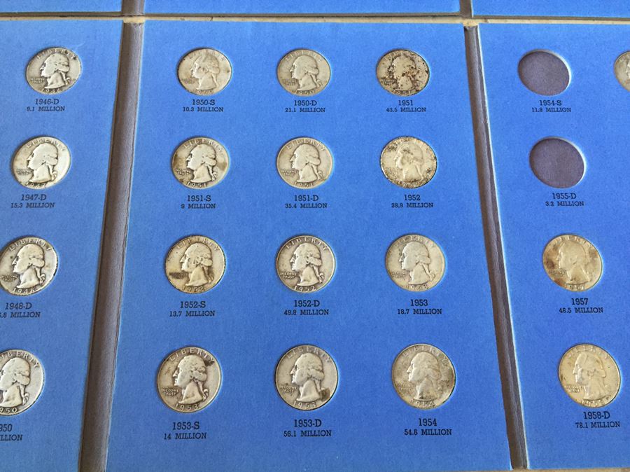 56 Washington Head Quarters Silver $200 Melt Value With Coin Books [Photo 3]