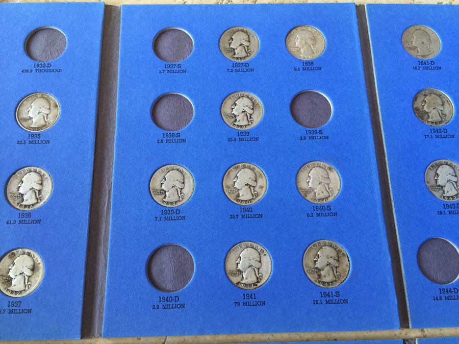 56 Washington Head Quarters Silver $200 Melt Value With Coin Books [Photo 5]
