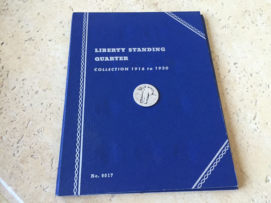 9 Liberty Standing Quarters With Coin Book Silver $32 Melt Value