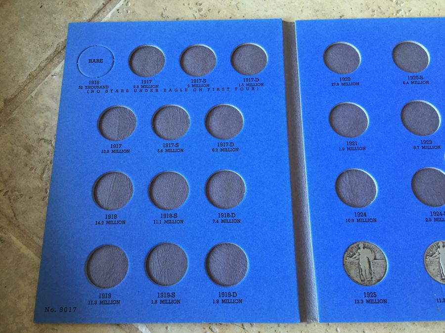 9 Liberty Standing Quarters With Coin Book Silver $32 Melt Value [Photo 4]