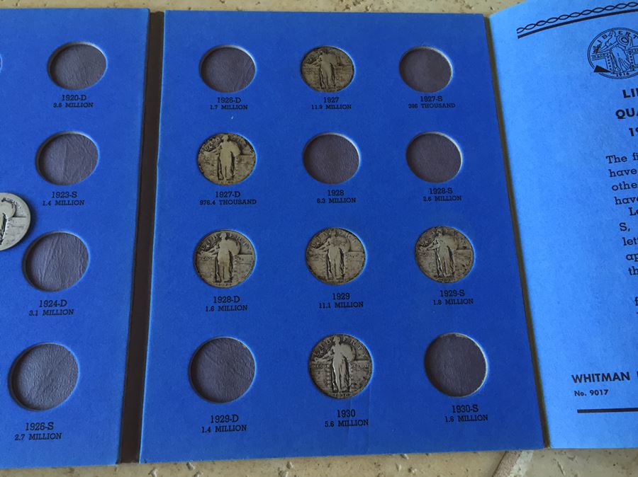 9 Liberty Standing Quarters With Coin Book Silver $32 Melt Value [Photo 2]