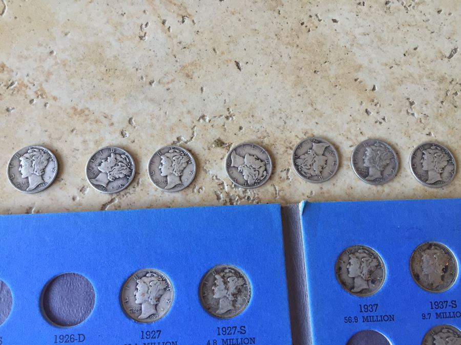 60 Mercury Head Dimes And 118 Roosevelt Dimes With Coin Books Silver $255 Melt Value [Photo 4]
