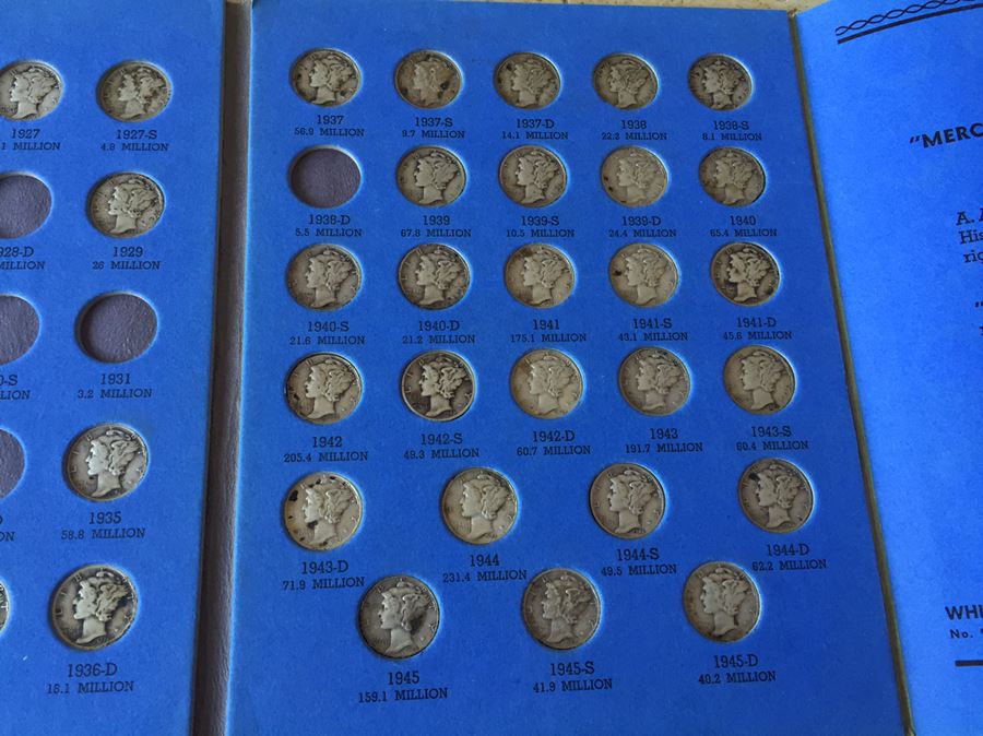 60 Mercury Head Dimes And 118 Roosevelt Dimes With Coin Books Silver $255 Melt Value [Photo 7]